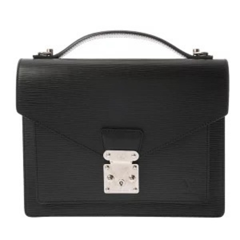 Louis Vuitton Epi Monceau Leather Top Handle Bag Noir Black